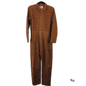 Sandrine Rose x Free People Womens Zip Denim Jumpsuit Burnt Small